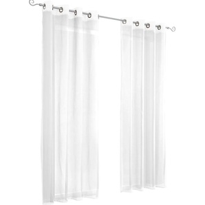 Gardine HEINE HOME Gardinen Gr. 225 cm, Ösen, 140 cm, weiß Halbtransparente Gardinen