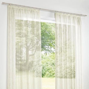 Gardine HEINE HOME Gardinen Gr. 225 cm, Universalzugband, 140 cm, weiß (offwhite) Halbtransparente Gardinen