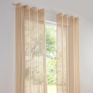 Gardine HEINE HOME Gardinen Gr. 245 cm, Ösen, 135 cm, goldfarben Ösen