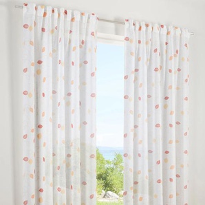 Gardine HEINE HOME Gardinen Gr. 245 cm, Ösen, 140 cm, orange (weiß, orange) Ösen