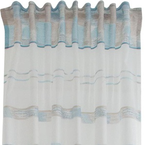Gardine HOMING Florim Gardinen Gr. 245 cm, verdeckte Schlaufen, 140 cm, blau Landhaus Gardinen Streifen, modern, Farbverlauf, Wohnzimmer, Schlafzimmer