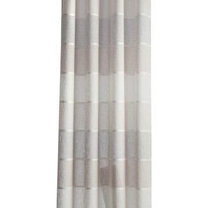 Gardine HOMING Lennardt Gardinen Gr. 255 cm, Schlaufen, 140 cm, beige (creme) Schlaufen Gardine Streifen, Wohnzimmer, Schlafzimmer