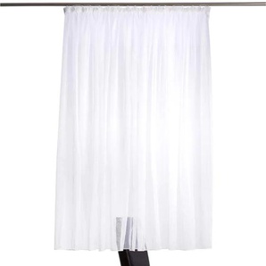 Gardine HOMING Modesto Gardinen Gr. 245 cm, Kräuselband, 600 cm, weiß Kräuselband Gardine Kräuselgardine, weiß, transparent, Makrame, Wohnzimmer, Schlafzimmer