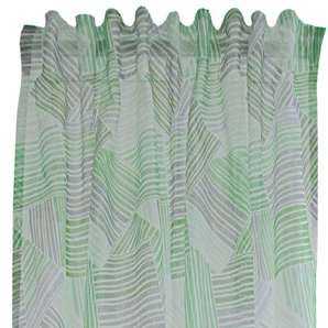 Gardine HOMING Vitas Gardinen Gr. 245 cm, verdeckte Schlaufen, 140 cm, grün (grün, grau) Landhaus Gardinen Farbverlauf, geometrisch, Wohnzimmer, Schlafzimmer