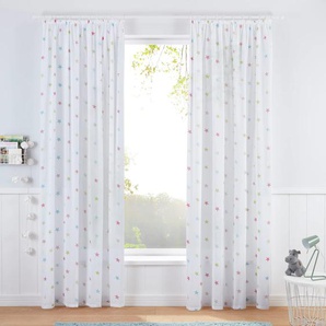 Gardine LÜTTENHÜTT Stern Gardinen Gr. 225 cm, Kräuselband, 140 cm, bunt Kräuselband Gardine Nachhaltige Kindergardine, halbtransparent, bedruckt