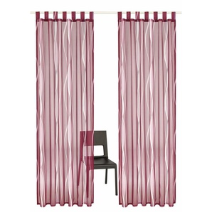 Gardine MY HOME Dimona Gardinen Gr. 265 cm, Schlaufen, 140 cm, lila (beere) Schlaufen Gardine 2er-Set, Voile, Polyester, Wellen