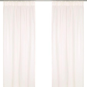 Gardine MY HOME Dolly Gardinen Gr. 245 cm, Multifunktionsband, 140 cm, beige (sand) Esszimmergardinen transparent, glatt, gewebt