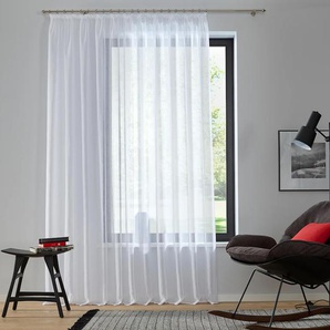 Gardine MY HOME Dolly Gr. 4, weiß, B:450cm H:145cm, Polyester, Gardinen, Fertiggardine Fertigstore Gardine Gardinenstore Langstore, Bestseller, Store, Topseller