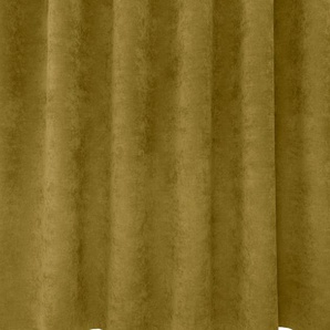 Gardine VHG Adina Gardinen Gr. 225 cm, Ösen, 140 cm, gelb (ocker) Landhaus Gardinen Deko Samt, Polyester, pflegeleicht, nach Maß