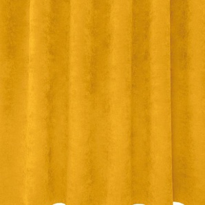Gardine VHG Adina Gardinen Gr. 250 cm, Ösen, 140 cm, gelb (senf) Landhaus Gardinen Deko Samt, Polyester, pflegeleicht, nach Maß
