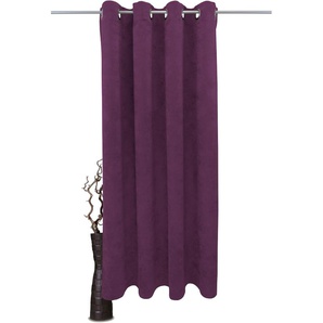 Gardine VHG Adina Gardinen Gr. 255 cm, Ösen, 140 cm, lila Landhaus Gardinen Deko Samt, Polyester, pflegeleicht, nach Maß