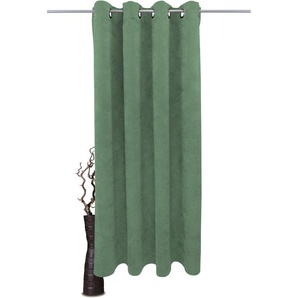 Gardine VHG Adina Gardinen Gr. 260 cm, Ösen, 140 cm, grün (kiwi) Landhaus Gardinen Deko Samt, Polyester, pflegeleicht, nach Maß