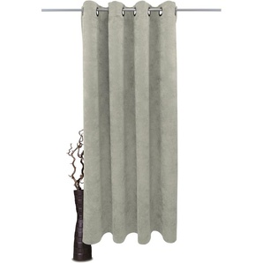 Gardine VHG Adina Gardinen Gr. 275 cm, Ösen, 140 cm, grau (stein) Landhaus Gardinen Deko Samt, Polyester, pflegeleicht, nach Maß