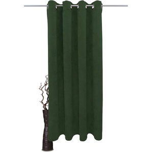 Gardine VHG Adina Gardinen Gr. 275 cm, Ösen, 140 cm, grün (tanne) Landhaus Gardinen Deko Samt, Polyester, pflegeleicht, nach Maß