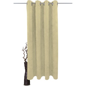 Gardine VHG Adina Gardinen Gr. 280 cm, Ösen, 140 cm, beige Landhaus Gardinen Deko Samt, Polyester, pflegeleicht, nach Maß