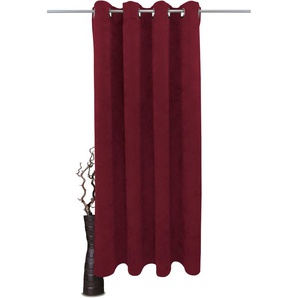 Gardine VHG Adina Gardinen Gr. 285 cm, Ösen, 140 cm, rot Landhaus Gardinen Deko Samt, Polyester, pflegeleicht, nach Maß