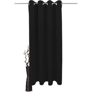 Gardine VHG Adina Gardinen Gr. 285 cm, Ösen, 140 cm, schwarz Landhaus Gardinen Deko Samt, Polyester, pflegeleicht, nach Maß