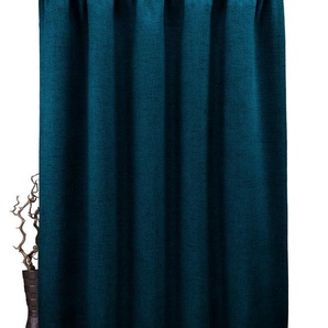 Gardine VHG Rustika Gardinen Gr. 185 cm, Kräuselband, 145 cm, blau (dunkelblau) Landhaus Gardinen Deko Struktur, Polyester, pflegeleicht, nach Maß