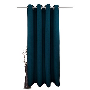 Gardine VHG Rustika Gardinen Gr. 185 cm, Ösen, 145 cm, blau (dunkelblau) Landhaus Gardinen Deko Struktur, Polyester, pflegeleicht, nach Maß