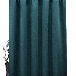Gardine VHG Rustika Gardinen Gr. 195 cm, Kräuselband, 145 cm, blau Landhaus Gardinen Deko Struktur, Polyester, pflegeleicht, nach Maß