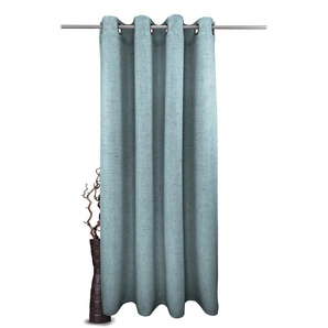 Gardine VHG Rustika Gardinen Gr. 225 cm, Ösen, 145 cm, blau (hellblau) Landhaus Gardinen Deko Struktur, Polyester, pflegeleicht, nach Maß