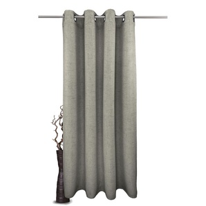 Gardine VHG Rustika Gardinen Gr. 255 cm, Ösen, 145 cm, silberfarben Landhaus Gardinen Deko Struktur, Polyester, pflegeleicht, nach Maß