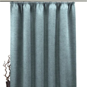 Gardine VHG Rustika Gardinen Gr. 275 cm, Kräuselband, 145 cm, blau (hellblau) Landhaus Gardinen Deko Struktur, Polyester, pflegeleicht, nach Maß