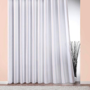 Gardine WECKBRODT Athen Gardinen Gr. 245 cm, Smokband, 250 cm, weiß (weiß, champagner, beige) Gardinenstore Smokband