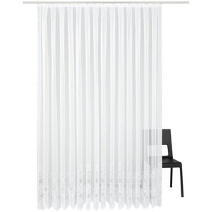 Gardine WECKBRODT Jacqu Gardinen Gr. 160 cm, Kräuselband, 360 cm, weiß Kräuselband halbtransparent, Polyester, Strukturmuster, Motiv, nach Maß