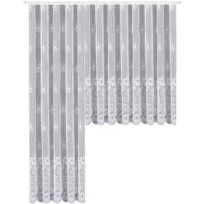Gardine WECKBRODT Rostock Gardinen Gr. 135 cm, Kräuselband, 825 cm, weiß Kräuselband halbtransparent, Polyester, gemustert, nach Maß