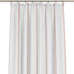 Gardine WIRTH Chloé Gardinen Gr. 125 cm, Faltenband, 1000 cm, weiß (weiß, rost) Schlafzimmergardinen Fertig-Store mit FB 1:3 nach Maß