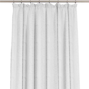Gardine WIRTH Chloé Gardinen Gr. 125 cm, Faltenband, 650 cm, grau (grau, weiß) Schlafzimmergardinen Fertig-Store mit FB 1:3 nach Maß