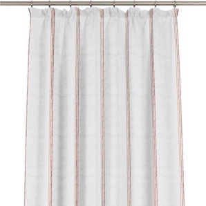 Gardine WIRTH Chloé Gardinen Gr. 160 cm, Faltenband, 600 cm, weiß (weiß, rost) Schlafzimmergardinen Fertig-Store mit FB 1:3 nach Maß