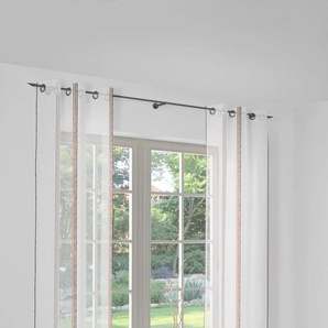 Gardine WIRTH Chloé Gardinen Gr. 245 cm, Ösen, 450 cm, weiß (weiß, rost) Ösen Fertigstore mit (Ø 4 cm) nach Maß