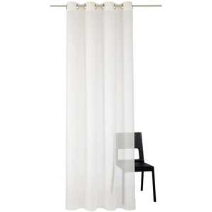 Gardine WIRTH Manuela Gardinen Gr. 225 cm, Ösen, 140 cm, beige (champagner) Fertiggardine Fertigstore Gardine Gardinenstore Langstore Ösenschal Ösen Store