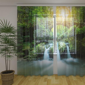 Gardinen & Vorhänge aus Chiffon transparent. Fotogardinen 3D Beautiful Depp Falls