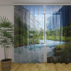 Gardinen & Vorhänge aus Chiffon transparent. Fotogardinen 3D  Ice Water from the Norway Glacier