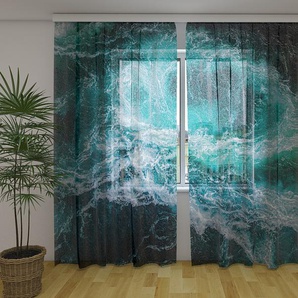 Gardinen & Vorhänge aus Chiffon transparent. Fotogardinen 3D Stores The Meeting of the River and the Sea
