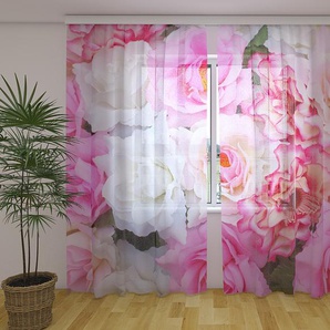 Gardinen & Vorhänge aus Chiffon transparent. Fotogardinen 3D Tender Roses