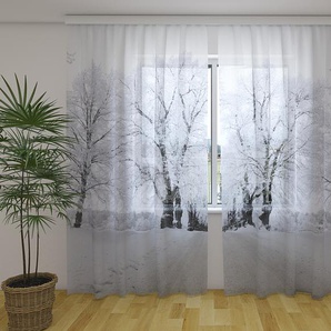 Gardinen & Vorhänge aus Chiffon transparent. Fotogardinen 3D Winter’s Road