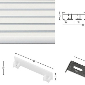 Gardinenschiene Flächenvorhangschiene SMART, GARESA, 5-läufig, Wunschmaßlänge, verschraubt, für Paneele, für Vorhänge, verlängerbar, Deckenmontage