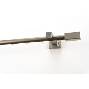 Gardinenschiene GARESA Cubus, Quader Innenlauf Gardinenstangen Gr. L: 500 cm, 1 St., 1 läufig, grau (chromfarben) Gardinenschienen Wunschmaßlänge, inkl. Gleiter
