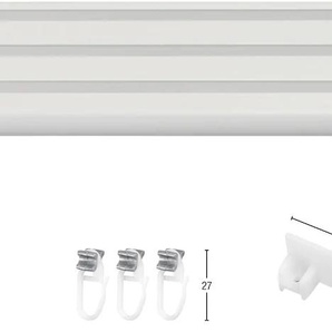 Gardinenschiene GARESA Flächenvorhangschiene Compact Gardinenstangen Gr. L: 320 cm, 3 läufig, weiß Gardinenschienen für Paneele oder Vorhänge mit Gleiter, verlängerbar