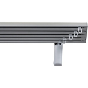 Gardinenschiene GARESA Flächenvorhangschiene SMART Gardinenstangen Gr. L: 350 cm, 5 läufig, grau (aluminiumfarben) Gardinenschienen für Paneele, Vorhänge, verlängerbar, Wandmontage