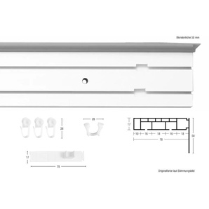 Gardinenschiene GARESA Kunststoffschiene mit Blende Gardinenstangen Gr. L: 320 cm, 2 läufig, beige (eschefarben) Gardinenschienen Deckenmontage, verlängerbar, einfache Montage, schlicht