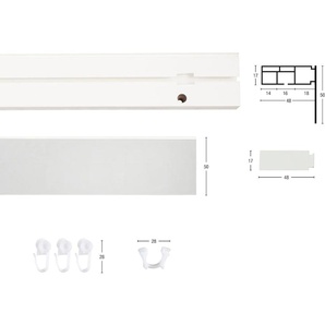 Gardinenschiene GARESA Kunststoffschiene mit Blende Gardinenstangen Gr. L: 440 cm, 1 läufig, weiß Gardinenschienen Deckenmontage, verlängerbar, einfache Montage, schlicht