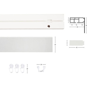 Gardinenschiene GARESA Kunststoffschiene mit Blende Gardinenstangen Gr. L: 550 cm, 1 läufig, weiß Gardinenschienen Deckenmontage, verlängerbar, einfache Montage, schlicht