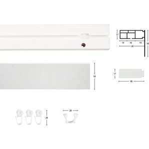 Gardinenschiene GARESA Kunststoffschiene mit Blende Gardinenstangen Gr. L: 600 cm, 1 läufig, weiß Gardinenschienen Deckenmontage, verlängerbar, einfache Montage, schlicht