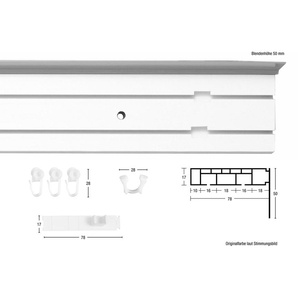 Gardinenschiene GARESA Kunststoffschiene mit Blende Gardinenstangen Gr. L: 600 cm, 2 läufig, beige (eschefarben) Gardinenschienen Deckenmontage, verlängerbar, einfache Montage, schlicht