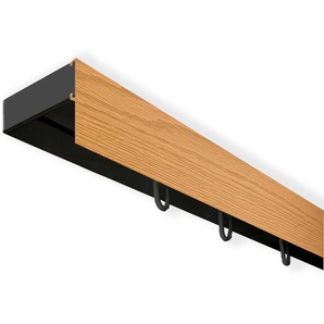 Gardinenschiene SN DECO GROUP Vorhangschiene SH (1) mit Blende 5 cm Gr. 4, schwarz (schwarz, eichefarben), L:200cm T:4,7cm, Kunststoff, Gardinenstangen